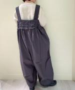 ハンドスモッキングコットンポプリン　サロペット